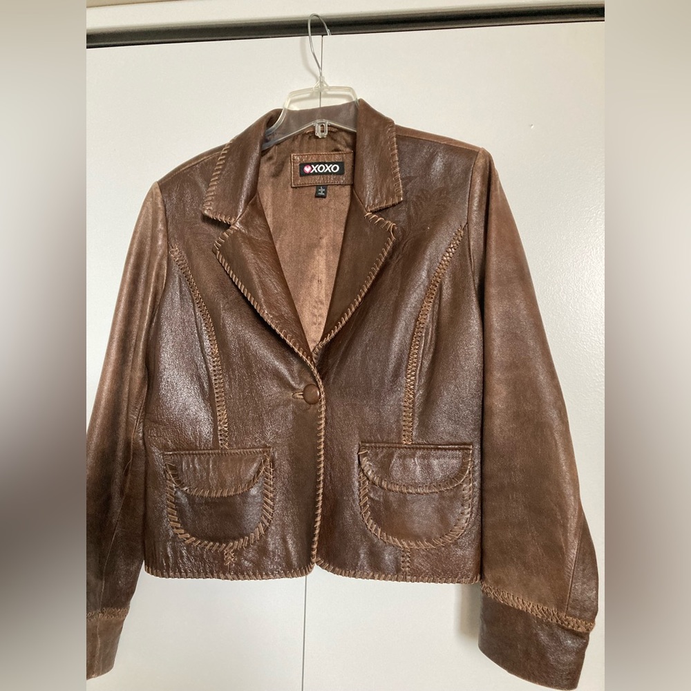Brown Western Cowgirl Genuine Leather Jacket